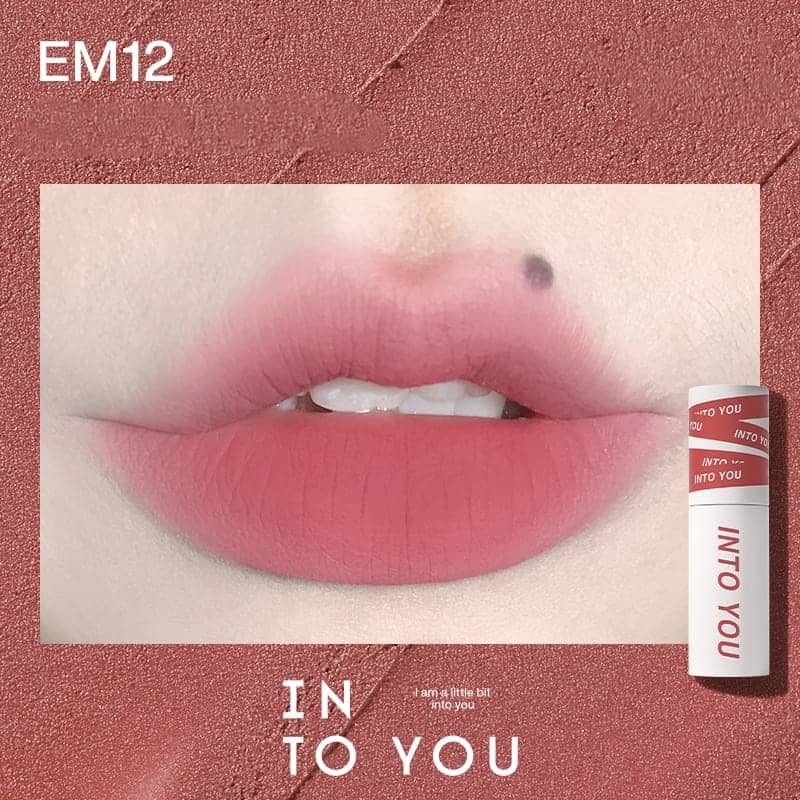 INTO YOU heroine lip mud matte lip and cheek dual-use long-lasting non-stick lip mud lipstick