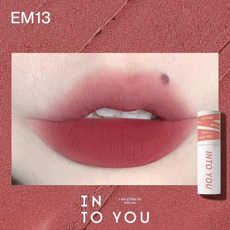 INTO YOU heroine lip mud matte lip and cheek dual-use long-lasting non-stick lip mud lipstick