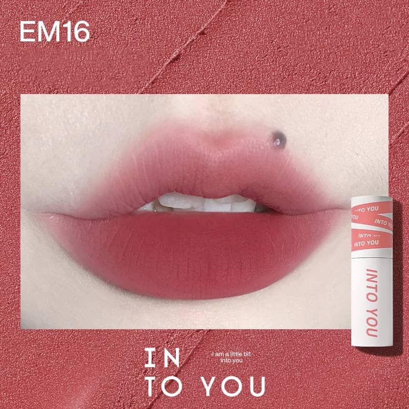 INTO YOU heroine lip mud matte lip and cheek dual-use long-lasting non-stick lip mud lipstick