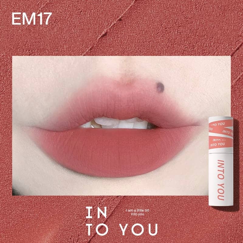 INTO YOU heroine lip mud matte lip and cheek dual-use long-lasting non-stick lip mud lipstick