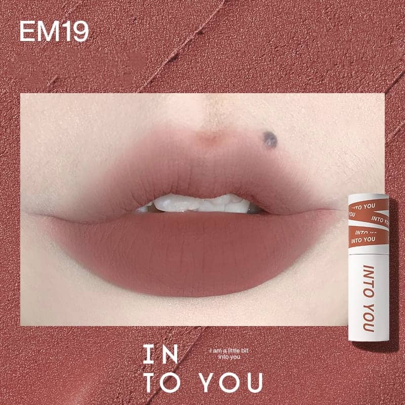 INTO YOU heroine lip mud matte lip and cheek dual-use long-lasting non-stick lip mud lipstick