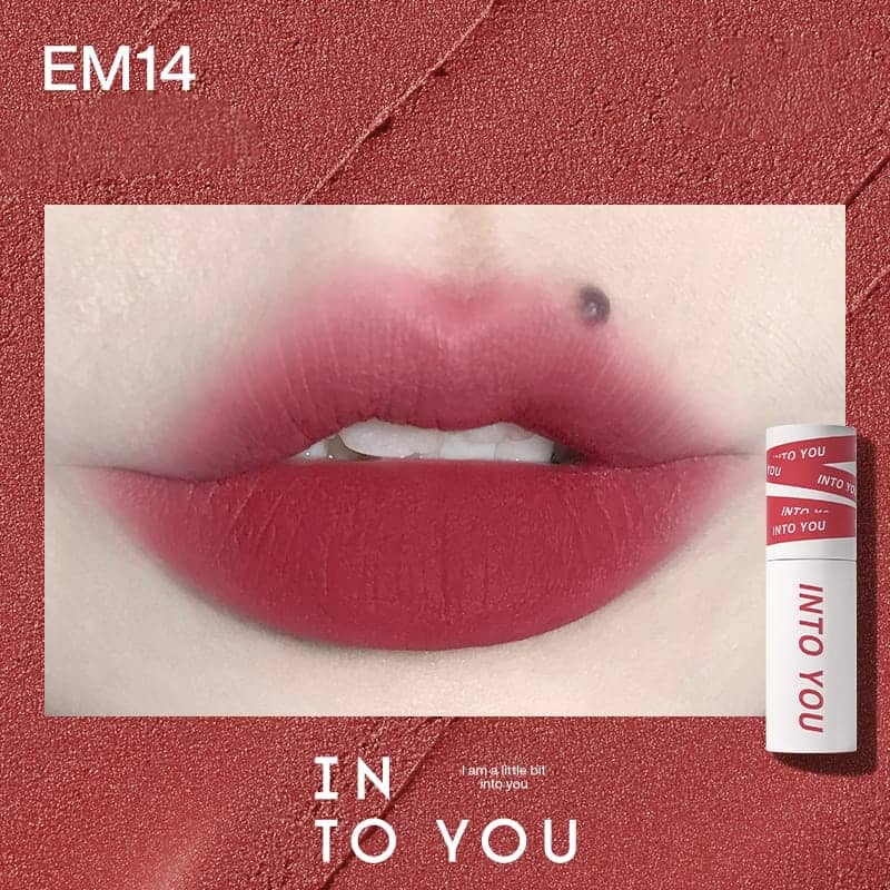 INTO YOU heroine lip mud matte lip and cheek dual-use long-lasting non-stick lip mud lipstick