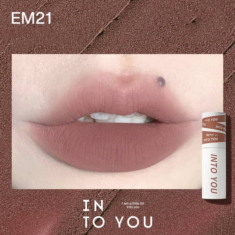 INTO YOU heroine lip mud matte lip and cheek dual-use long-lasting non-stick lip mud lipstick