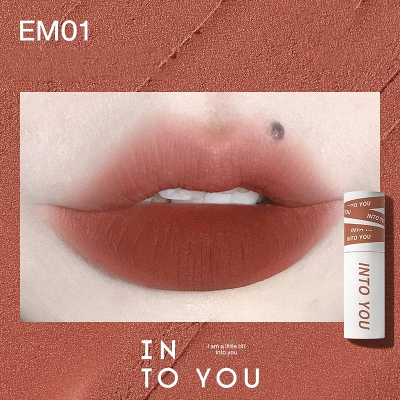 INTO YOU heroine lip mud matte lip and cheek dual-use long-lasting non-stick lip mud lipstick
