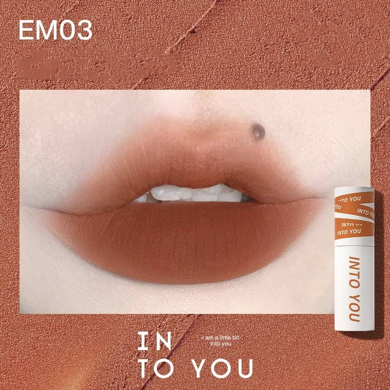 INTO YOU heroine lip mud matte lip and cheek dual-use long-lasting non-stick lip mud lipstick