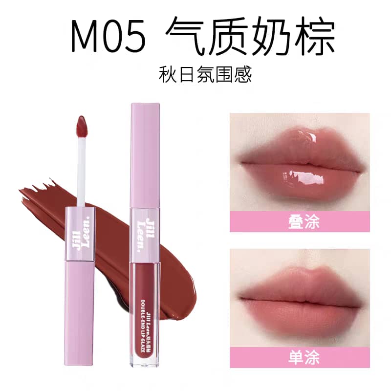 JILLLEEN Dual-Ended Lip Glaze | Matte & Glossy Finish | Long-Lasting, Non-Sticky