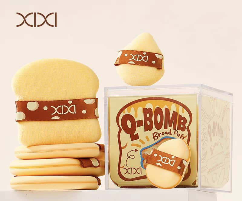 XIXI Multi-Functional Puff Set | 6 Pieces (2 Cushion Puffs + 1 Velvet Puff + 1 Leather Puff + 1 Leather Thumb Puff + 1 Velvet Thumb Puff)