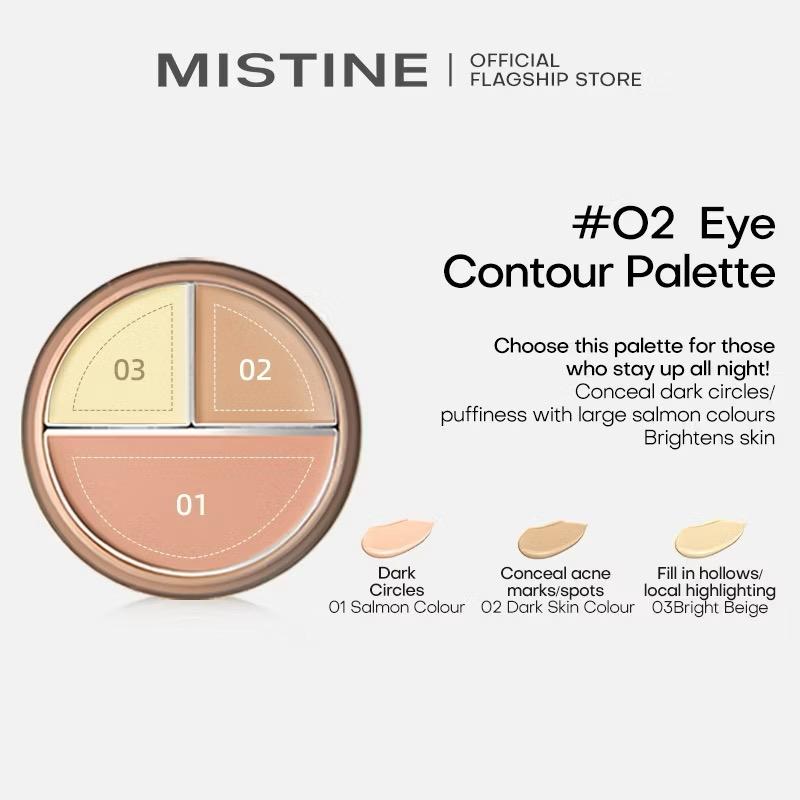 MISTINE Full Coverage Flawless Poreless 3 Color Cream Concealer Natural Invisible Acne Long-lasting waterproof