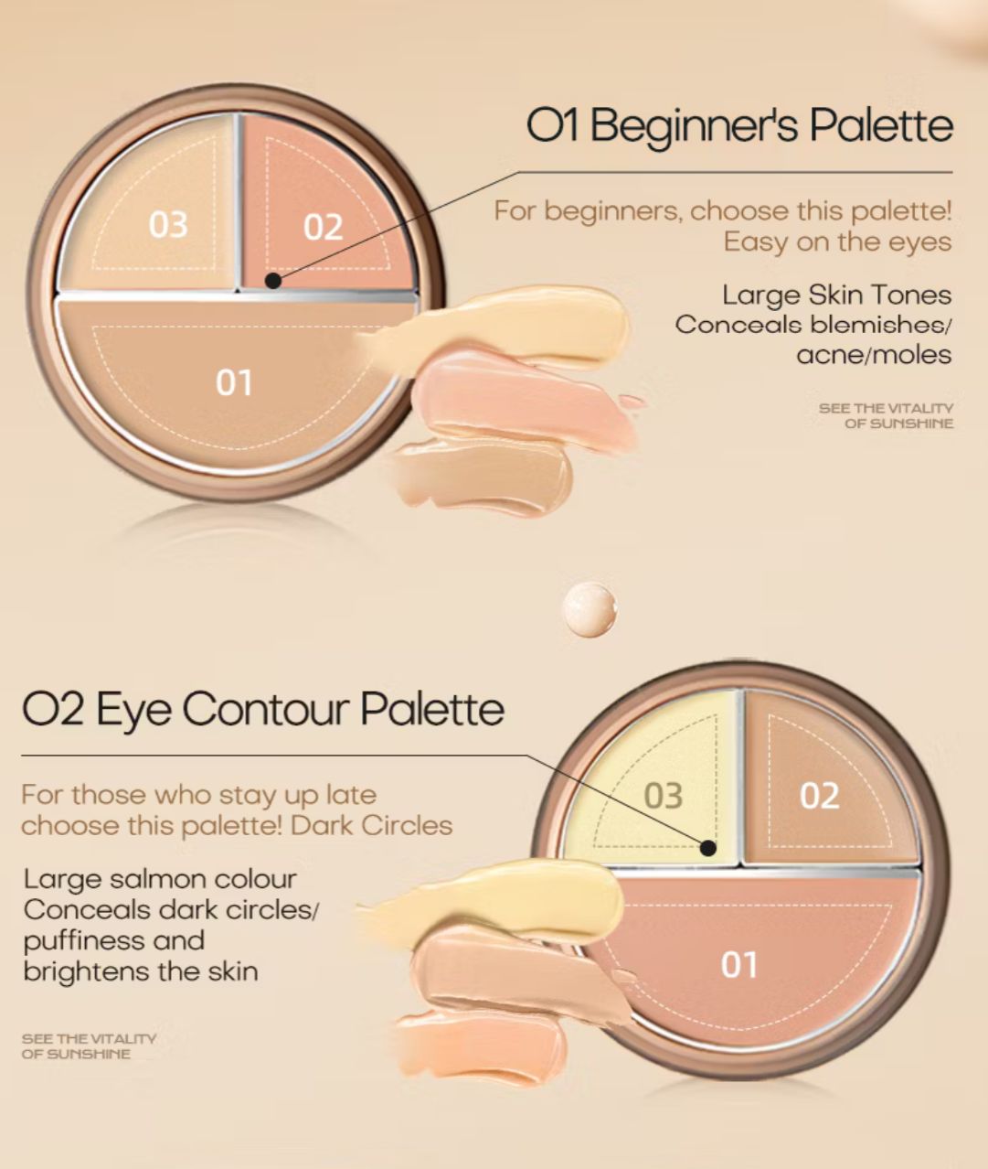 MISTINE Full Coverage Flawless Poreless 3 Color Cream Concealer Natural Invisible Acne Long-lasting waterproof