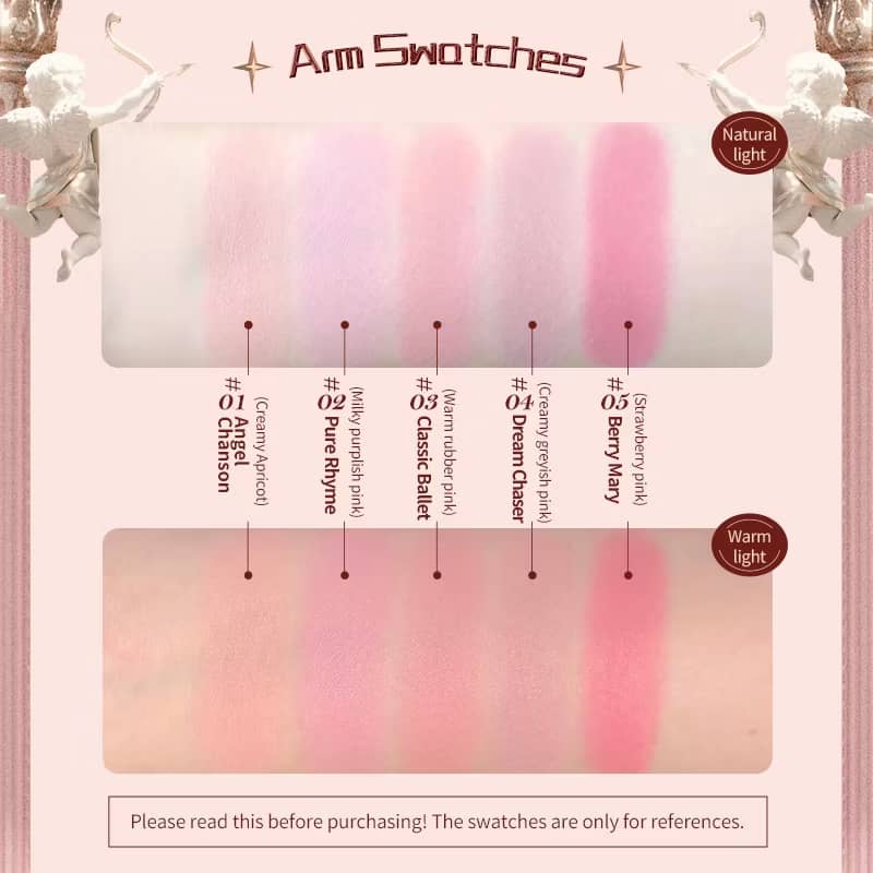 Flower Knows Strawberry Rococo Series Blush | Single Shade 5g | Long-Lasting Soft Matte Finish