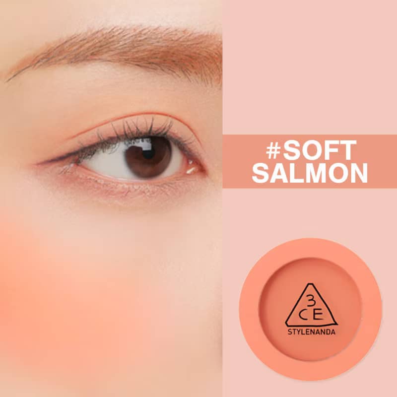 3CE Face Blush, Lightweight translucent pigments, silky smooth texture, easily blendable, natural-looking flush.