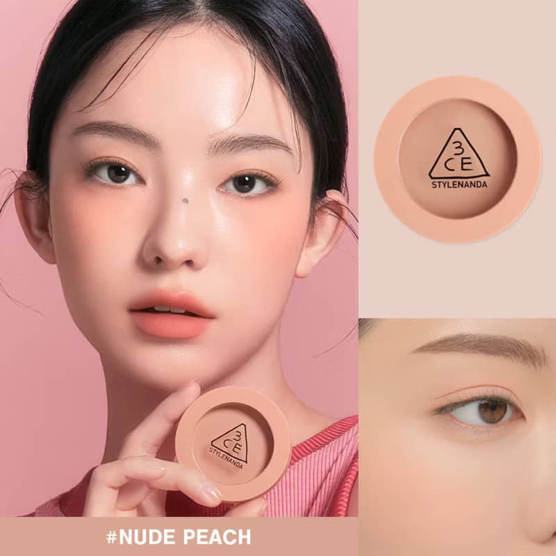 3CE Face Blush, Lightweight translucent pigments, silky smooth texture, easily blendable, natural-looking flush.