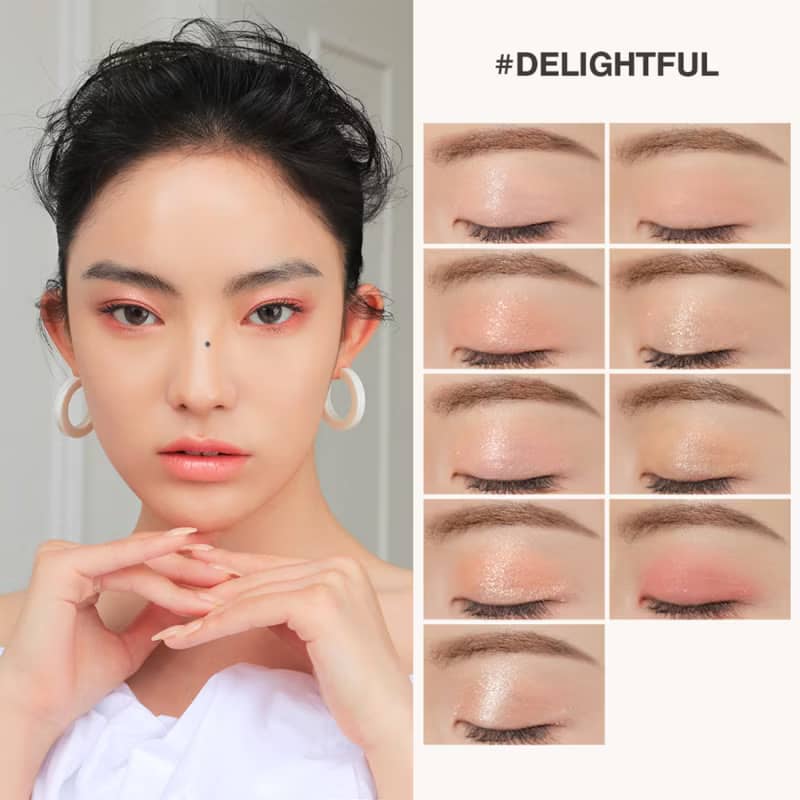 3CE Multi Eye Color Palette, matte, shimmer, glitter shades smooth layering texture with buildable pay off no clump