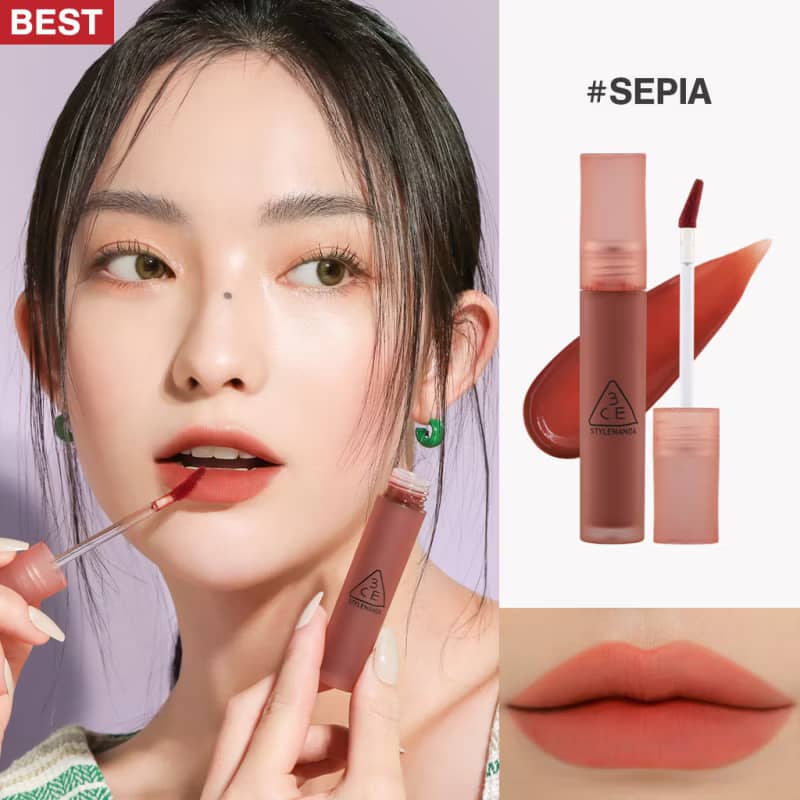 3CE Blur Water Lip Tint, Moisturizing water-like light blur soft-focus pout silky smooth texture comfortable finish