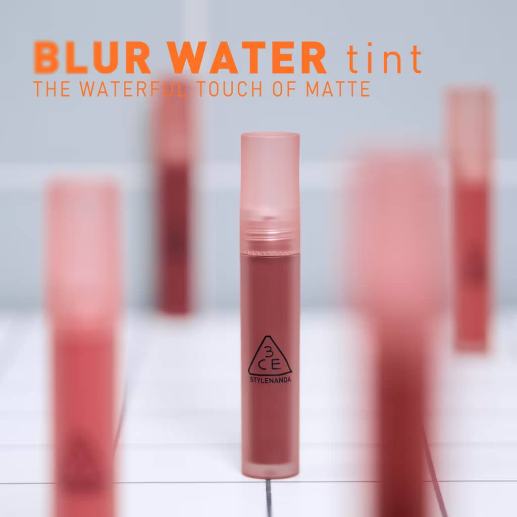 3CE Blur Water Lip Tint, Moisturizing water-like light blur soft-focus pout silky smooth texture comfortable finish