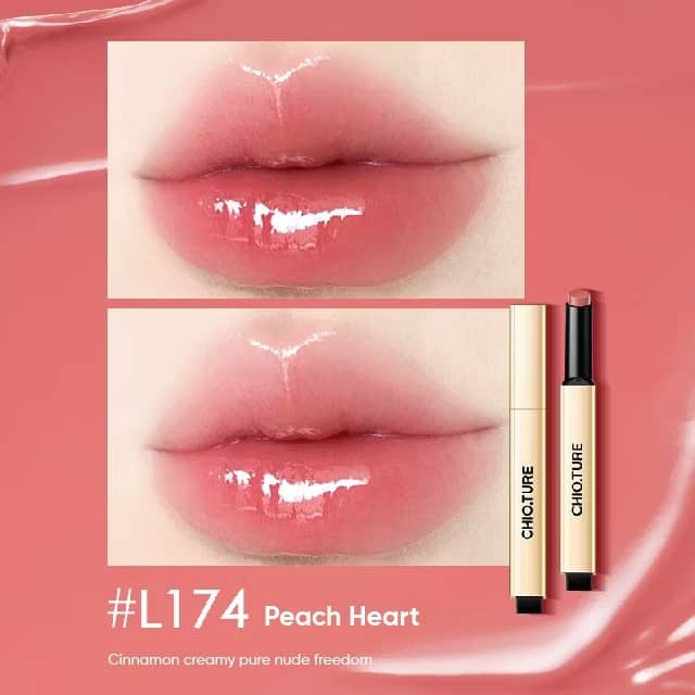 CHIOTURE Solid Lip Gloss Small Gold Tube Lipstick