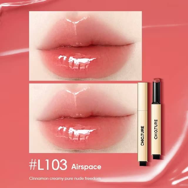 CHIOTURE Solid Lip Gloss Small Gold Tube Lipstick