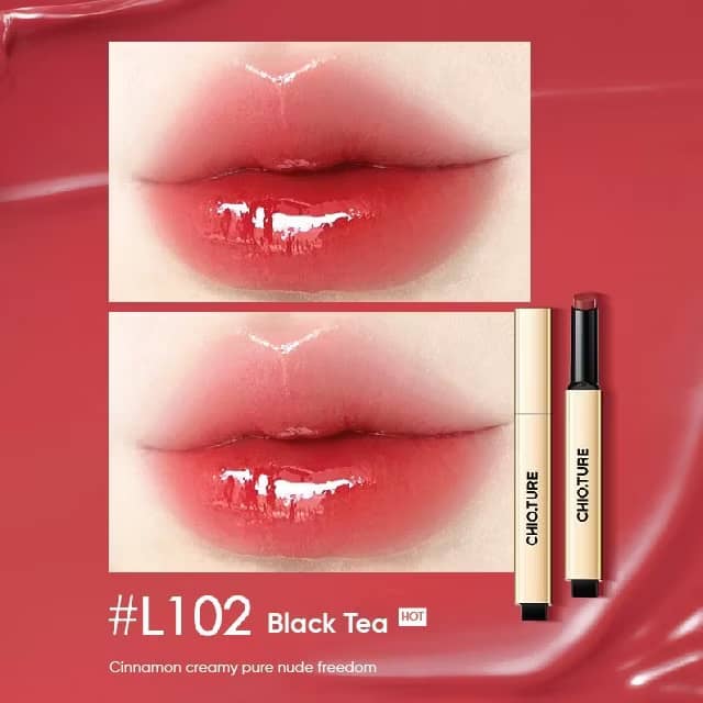 CHIOTURE Solid Lip Gloss Small Gold Tube Lipstick