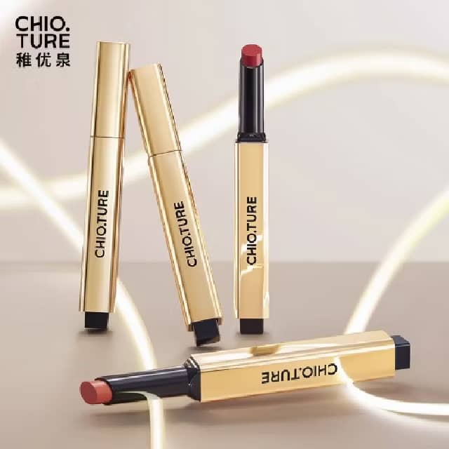CHIOTURE Solid Lip Gloss Small Gold Tube Lipstick