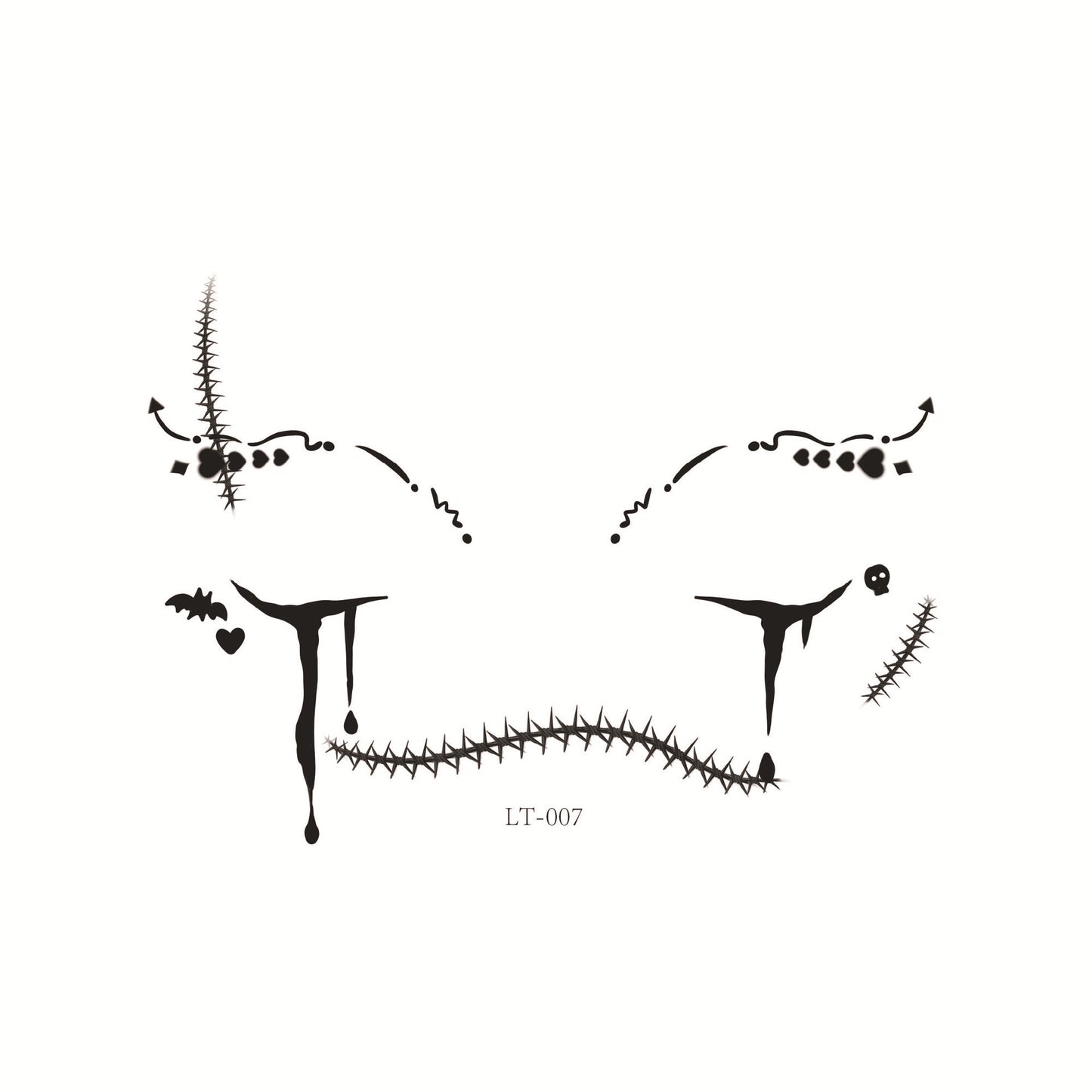 Halloween Makeup Face Stickers | Cute Pumpkin, Heart & Blush Designs | Scar Tattoo Stickers