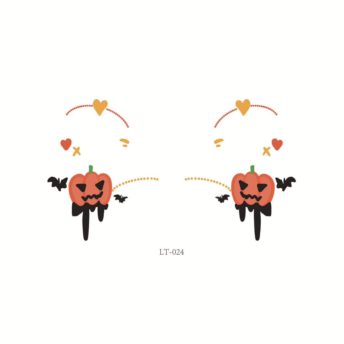 Halloween Makeup Face Stickers | Cute Pumpkin, Heart & Blush Designs | Scar Tattoo Stickers