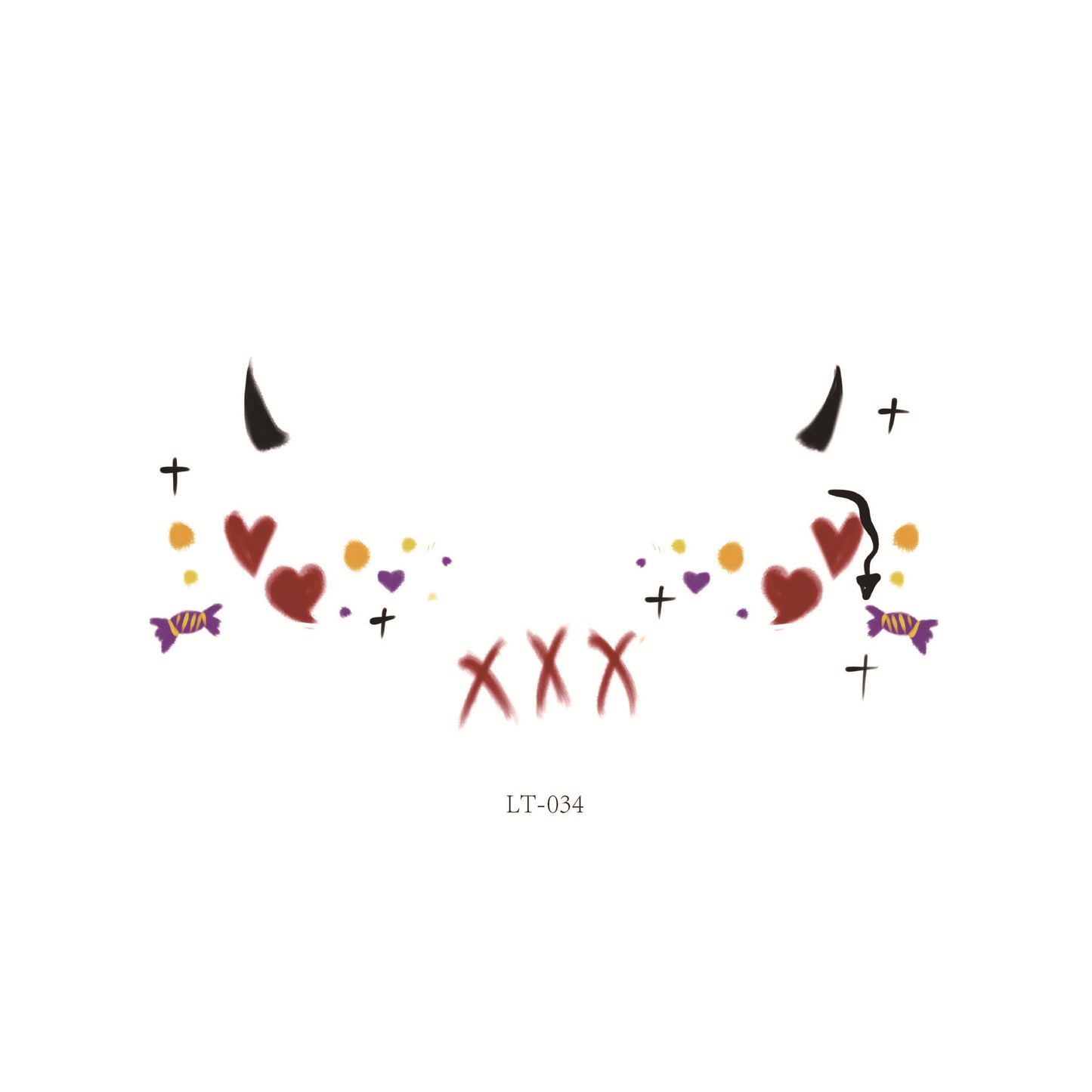 Halloween Makeup Face Stickers | Cute Pumpkin, Heart & Blush Designs | Scar Tattoo Stickers