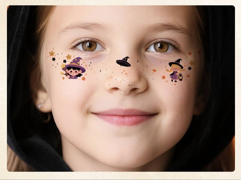 Halloween Face Tattoo Stickers – Spooky Makeup Temporary Tattoos | Waterproof, Sweat-Resistant & Easy to Remove