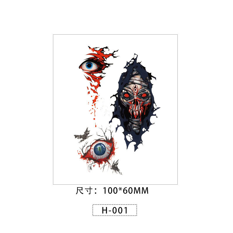 Halloween Face Makeup Stickers – Scary Temporary Tattoos with Scars, Wounds & Horror Effects