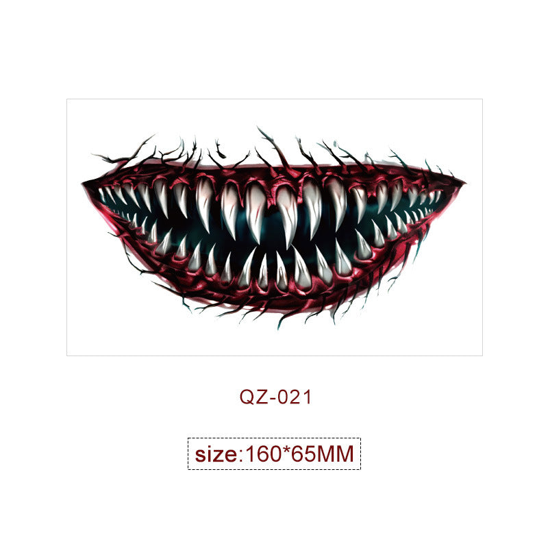 Halloween Mouth Special Effects Tattoo Stickers – Horror Fake Scars & Wound Makeup for Cosplay & Parties