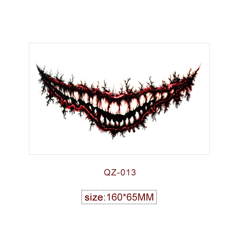 Halloween Mouth Special Effects Tattoo Stickers – Horror Fake Scars & Wound Makeup for Cosplay & Parties