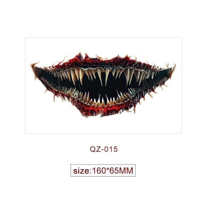 Halloween Mouth Special Effects Tattoo Stickers – Horror Fake Scars & Wound Makeup for Cosplay & Parties