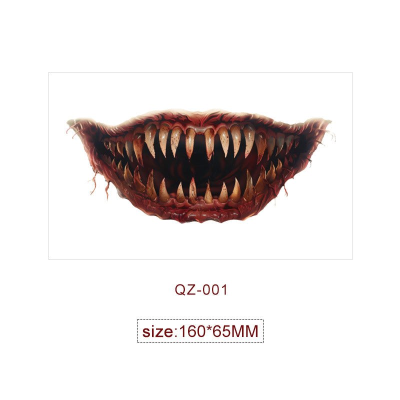 Halloween Mouth Special Effects Tattoo Stickers – Horror Fake Scars & Wound Makeup for Cosplay & Parties