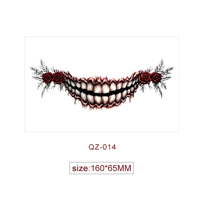 Halloween Mouth Special Effects Tattoo Stickers – Horror Fake Scars & Wound Makeup for Cosplay & Parties