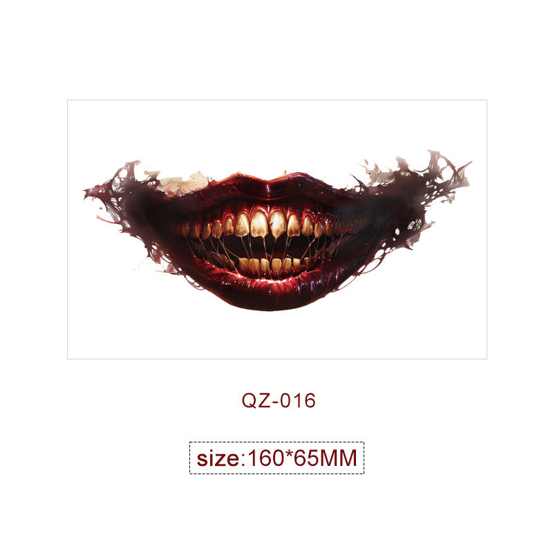 Halloween Mouth Special Effects Tattoo Stickers – Horror Fake Scars & Wound Makeup for Cosplay & Parties