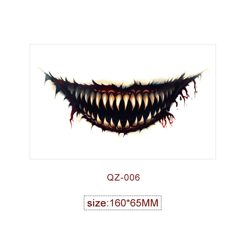Halloween Mouth Special Effects Tattoo Stickers – Horror Fake Scars & Wound Makeup for Cosplay & Parties