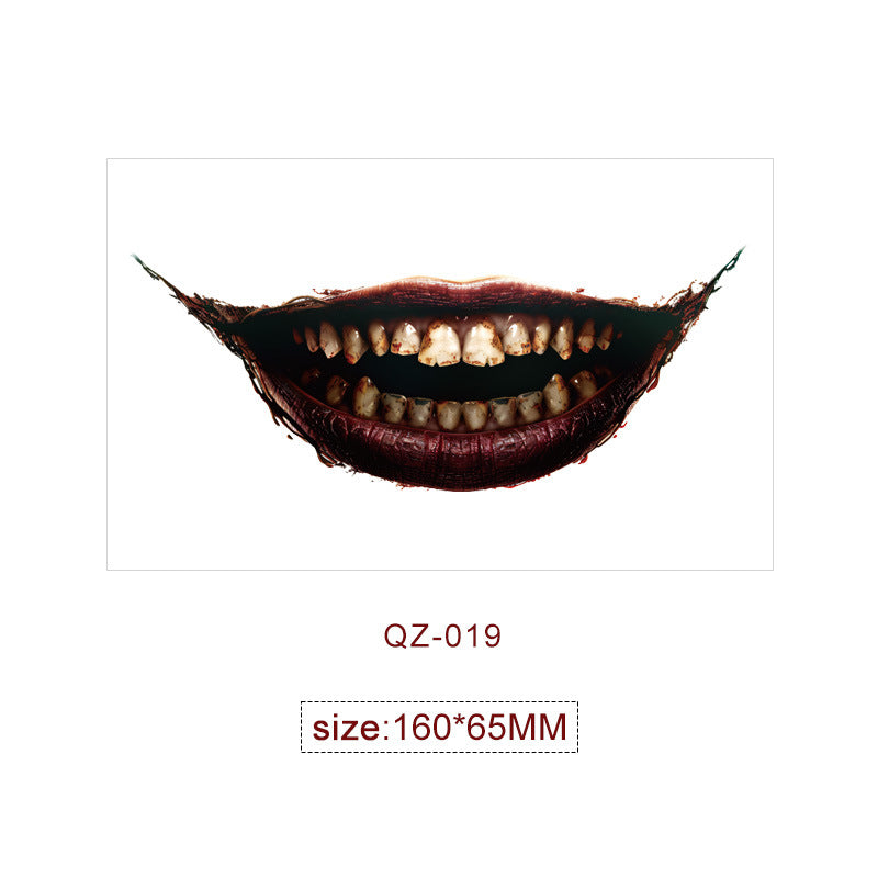 Halloween Mouth Special Effects Tattoo Stickers – Horror Fake Scars & Wound Makeup for Cosplay & Parties