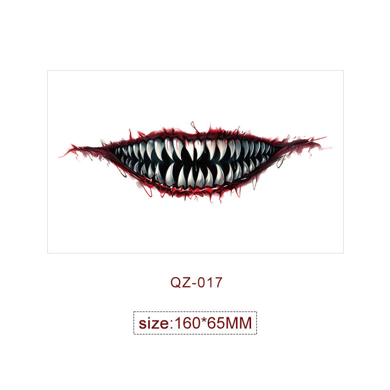Halloween Mouth Special Effects Tattoo Stickers – Horror Fake Scars & Wound Makeup for Cosplay & Parties