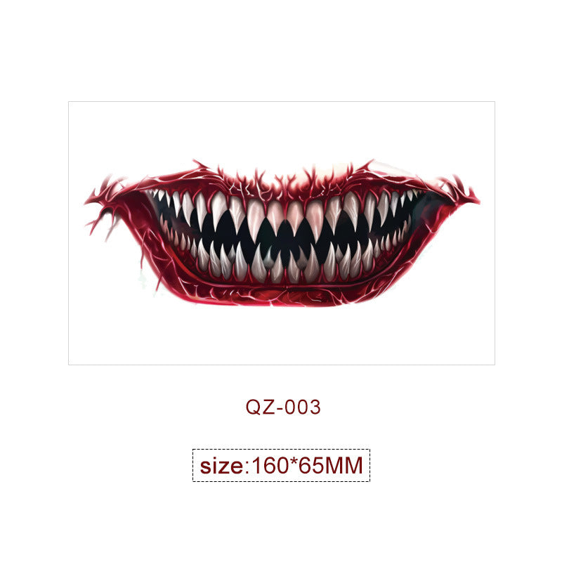 Halloween Mouth Special Effects Tattoo Stickers – Horror Fake Scars & Wound Makeup for Cosplay & Parties