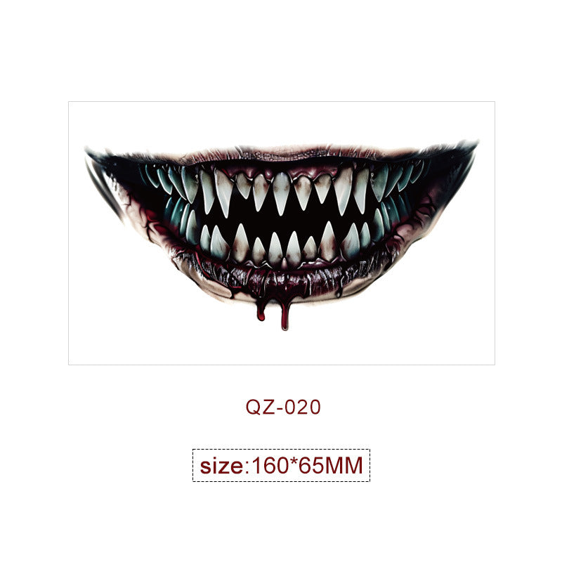 Halloween Mouth Special Effects Tattoo Stickers – Horror Fake Scars & Wound Makeup for Cosplay & Parties