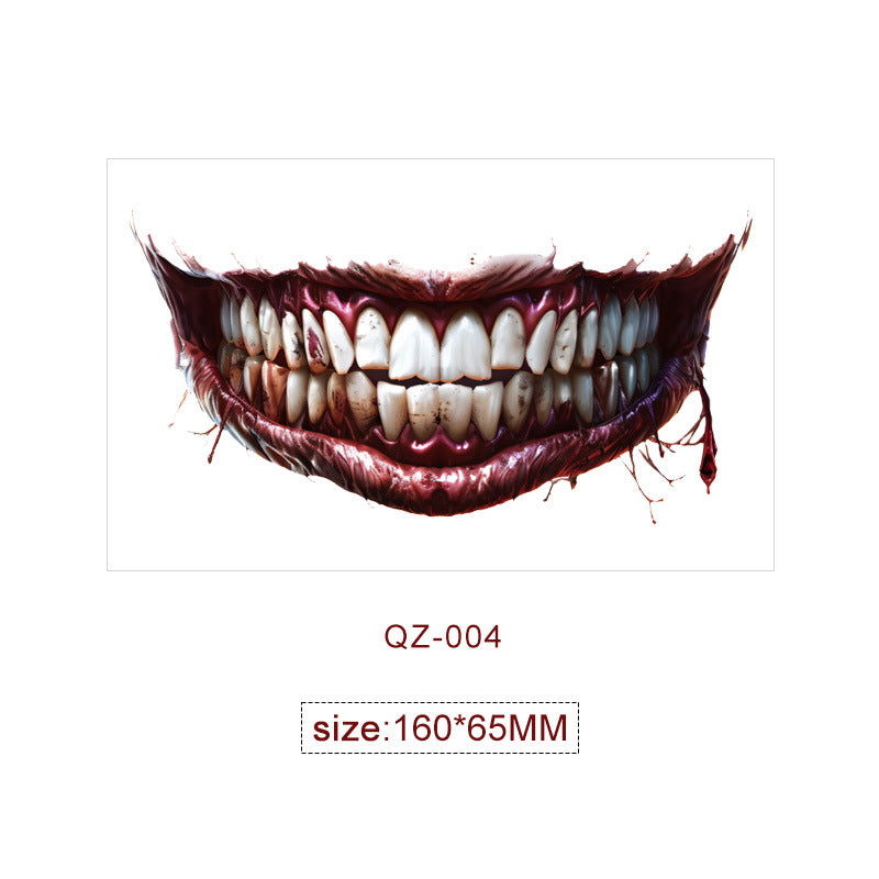 Halloween Mouth Special Effects Tattoo Stickers – Horror Fake Scars & Wound Makeup for Cosplay & Parties