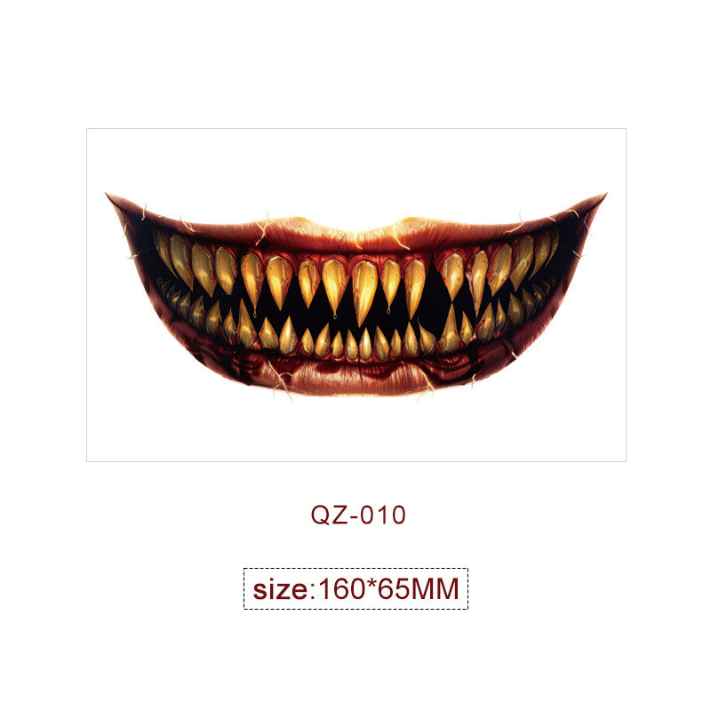 Halloween Mouth Special Effects Tattoo Stickers – Horror Fake Scars & Wound Makeup for Cosplay & Parties