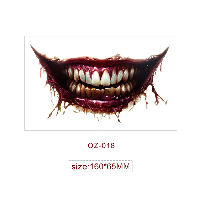 Halloween Mouth Special Effects Tattoo Stickers – Horror Fake Scars & Wound Makeup for Cosplay & Parties