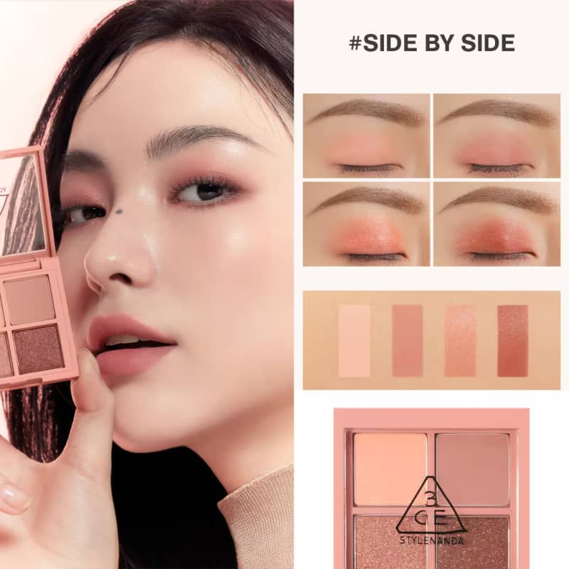 3CE Mini Multi Eye Color Palette, 4 blendable smooth texture, high pigment color pay-off, crease free natural look