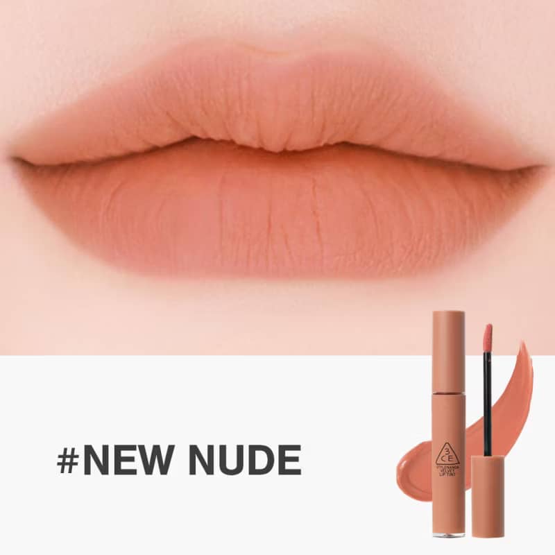 3CE Velvet Lip Tint Lipstick, Smooth matte creamy airy texture, with rich pigments for soft-blurred comforting look.