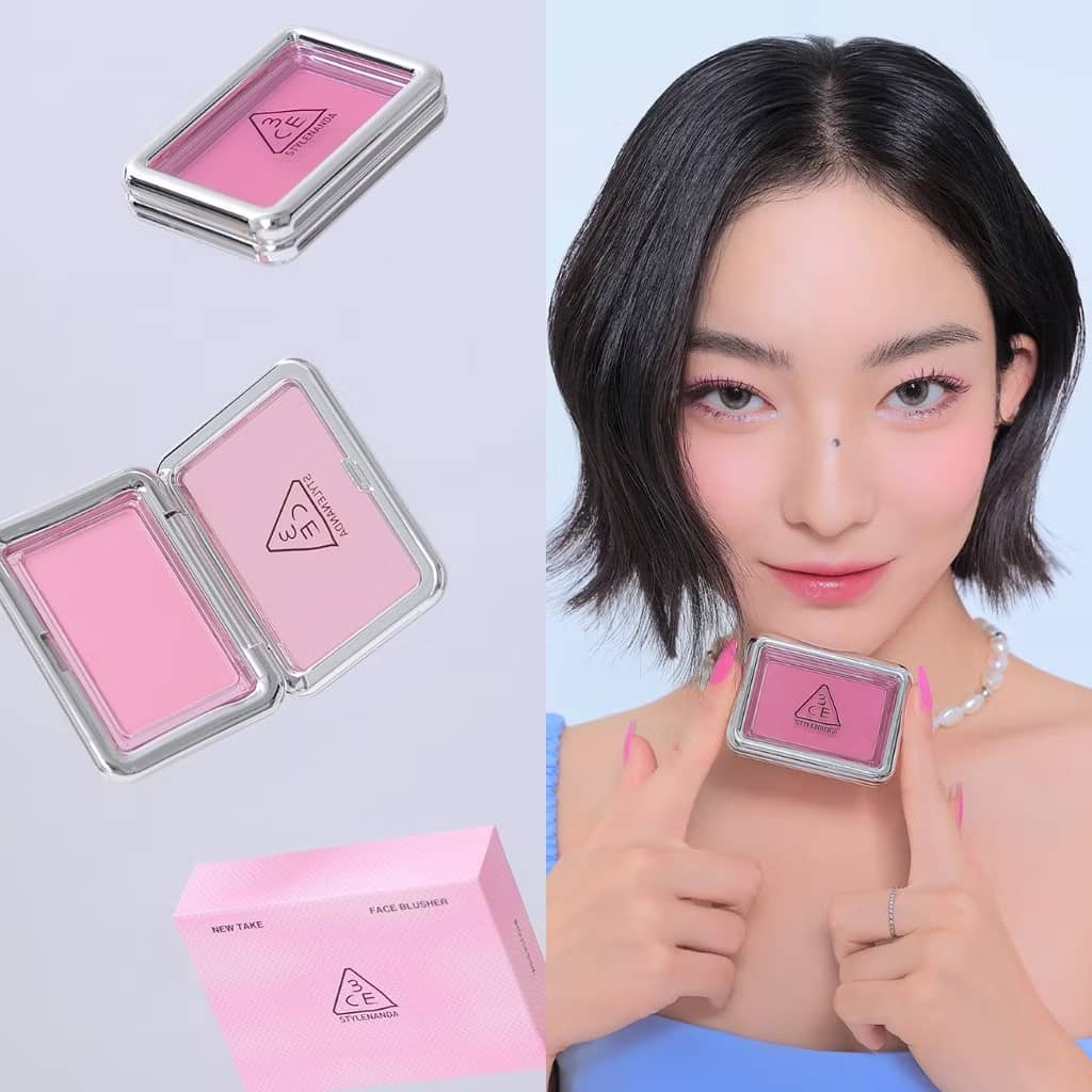 3CE New Take Face Blush, Vibrant color payoff soft shimmering pigment, blends seamlessly for natural radiant glow