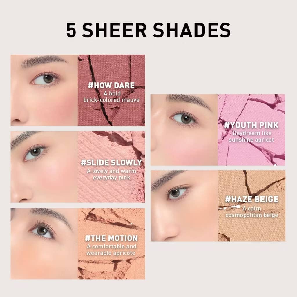 3CE New Take Face Blush, Vibrant color payoff soft shimmering pigment, blends seamlessly for natural radiant glow