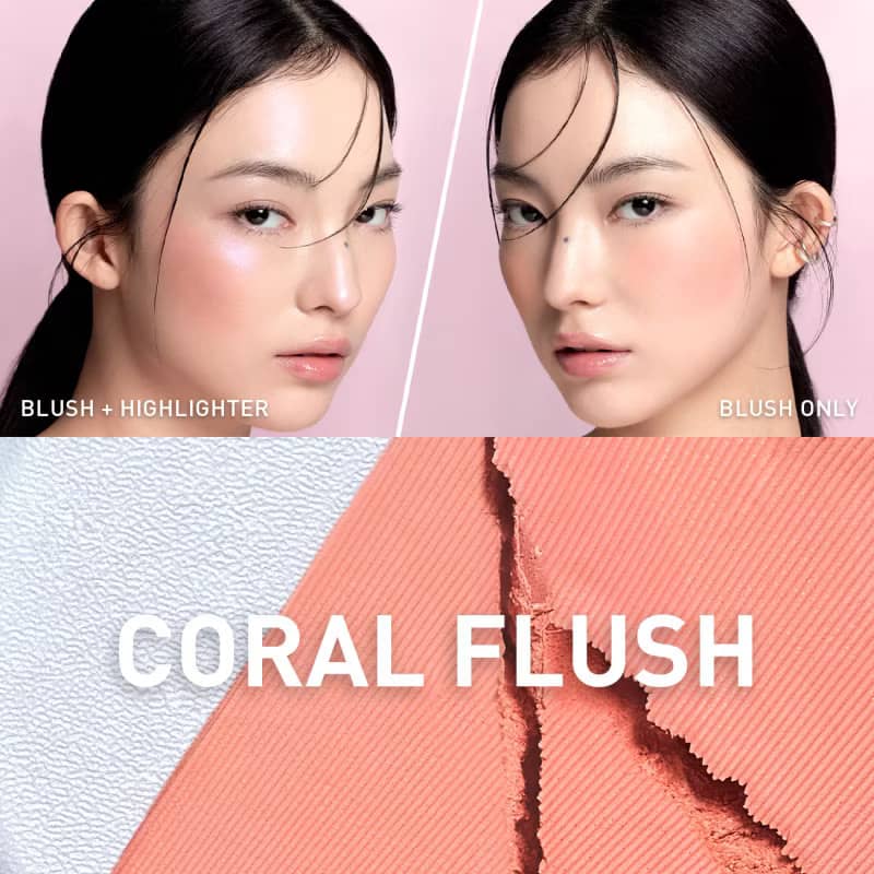 3CE Blushlighter, 2 in 1 matte blush and shimmery highlighter, with sebum-based blush which blurs pores and refines skin