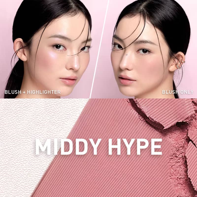 3CE Blushlighter, 2 in 1 matte blush and shimmery highlighter, with sebum-based blush which blurs pores and refines skin