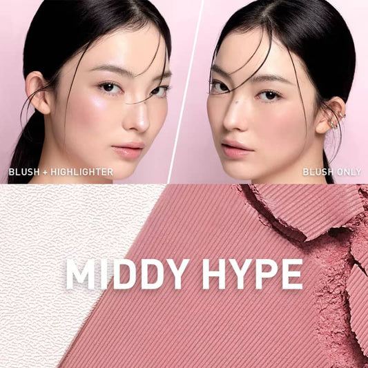 3CE Blushlighter, 2 in 1 matte blush and shimmery highlighter, with sebum-based blush which blurs pores and refines skin