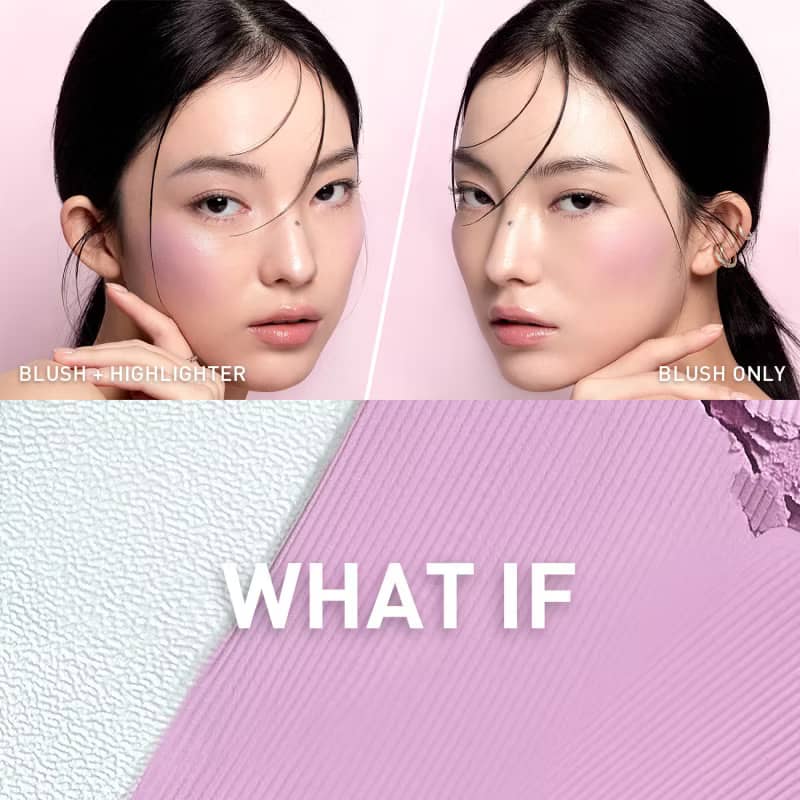 3CE Blushlighter, 2 in 1 matte blush and shimmery highlighter, with sebum-based blush which blurs pores and refines skin